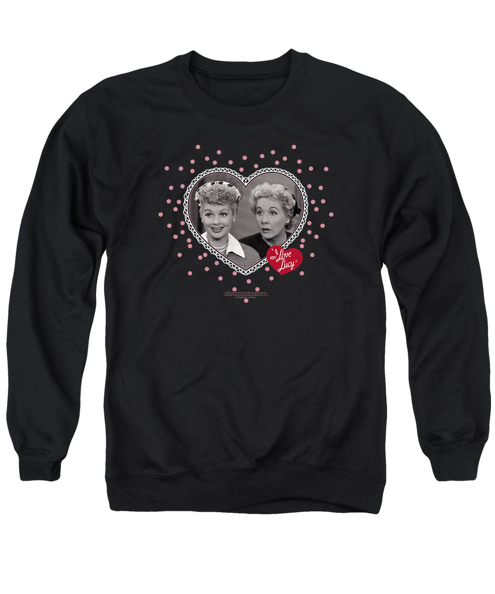 I Love Lucy - Hearts And Dots - Adult Crewneck Sweatshirt - Black
