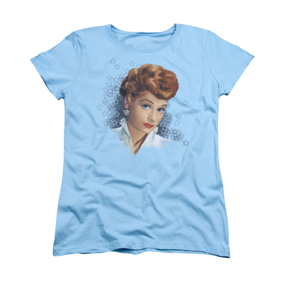 I Love Lucy - What A Star - Short Sleeve Womens Tee - Light Blue T-shirt