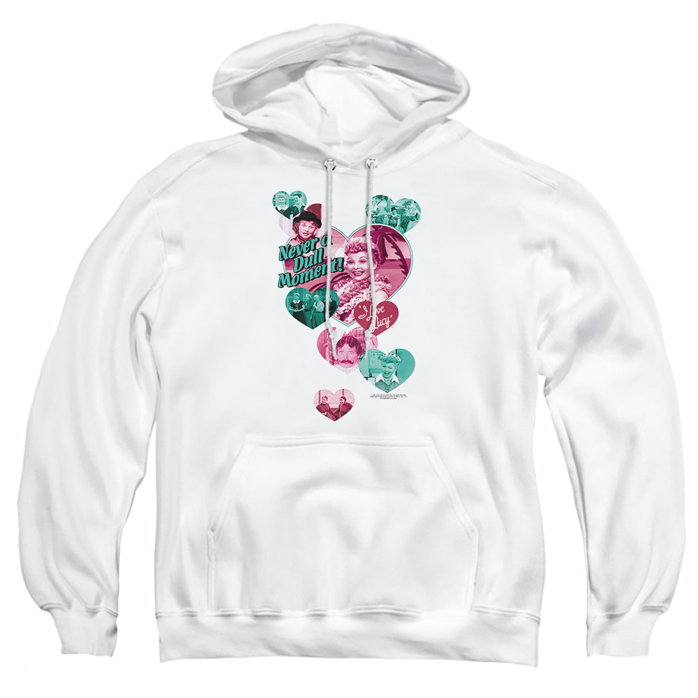 I Love Lucy - Never A Dull Moment - Adult Pull-over Hoodie - White
