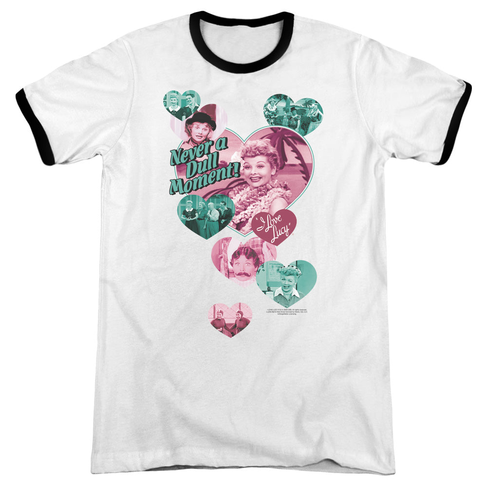 I Love Lucy Never A Dull Moment - Adult Ringer - White/black