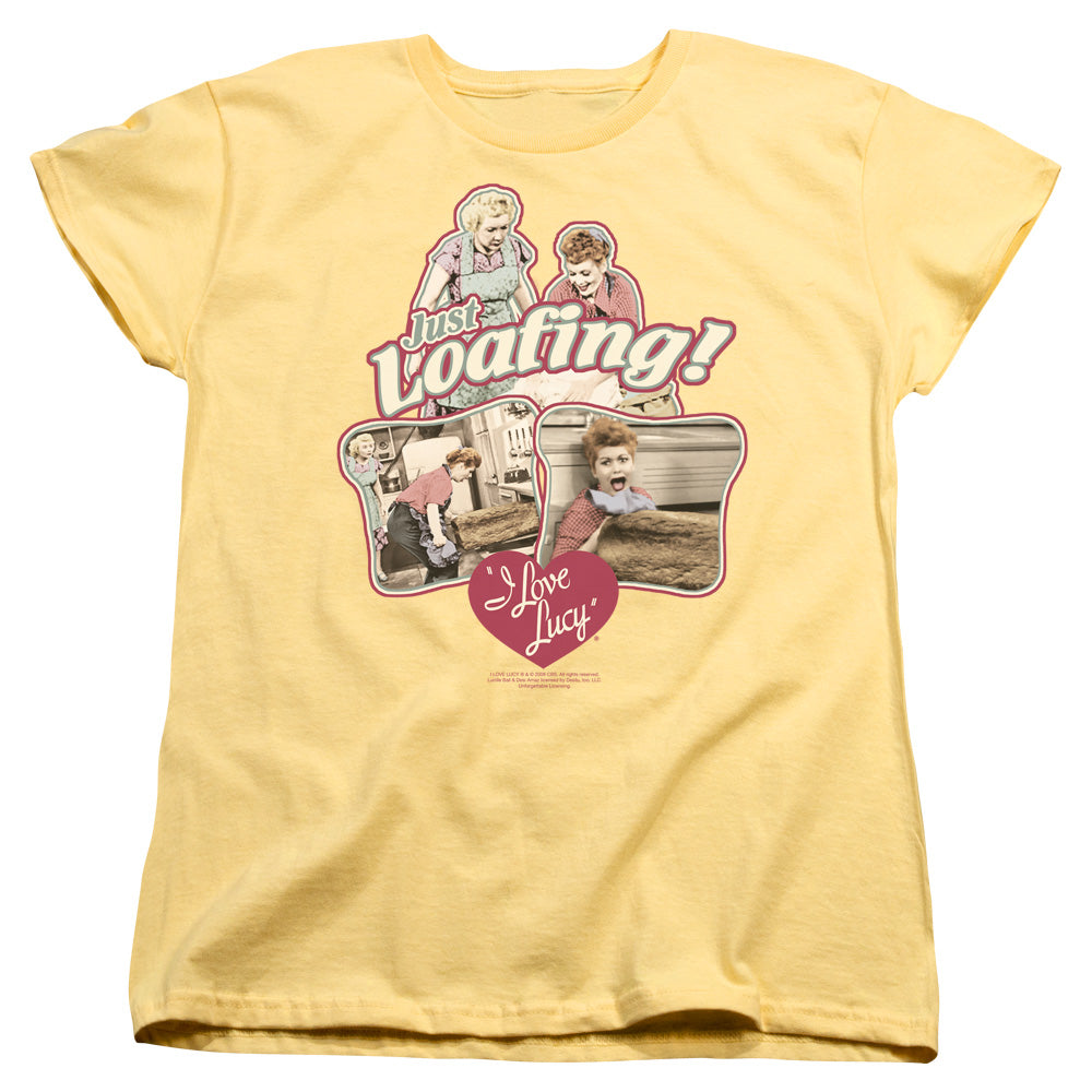 I Love Lucy - Just Loafing - Short Sleeve Womens Tee - Pink T-shirt