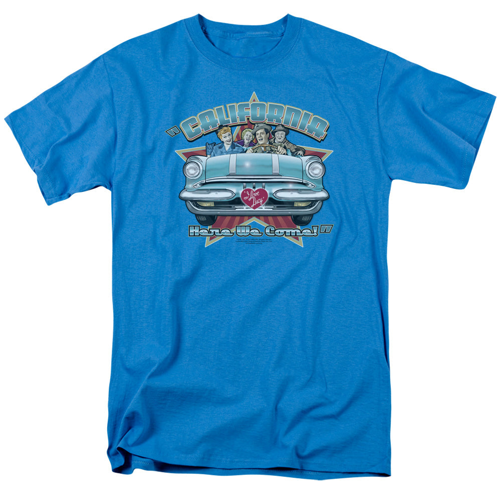I Love Lucy - California Here We Come - Short Sleeve Adult 18/1 - Turquoise T-shirt