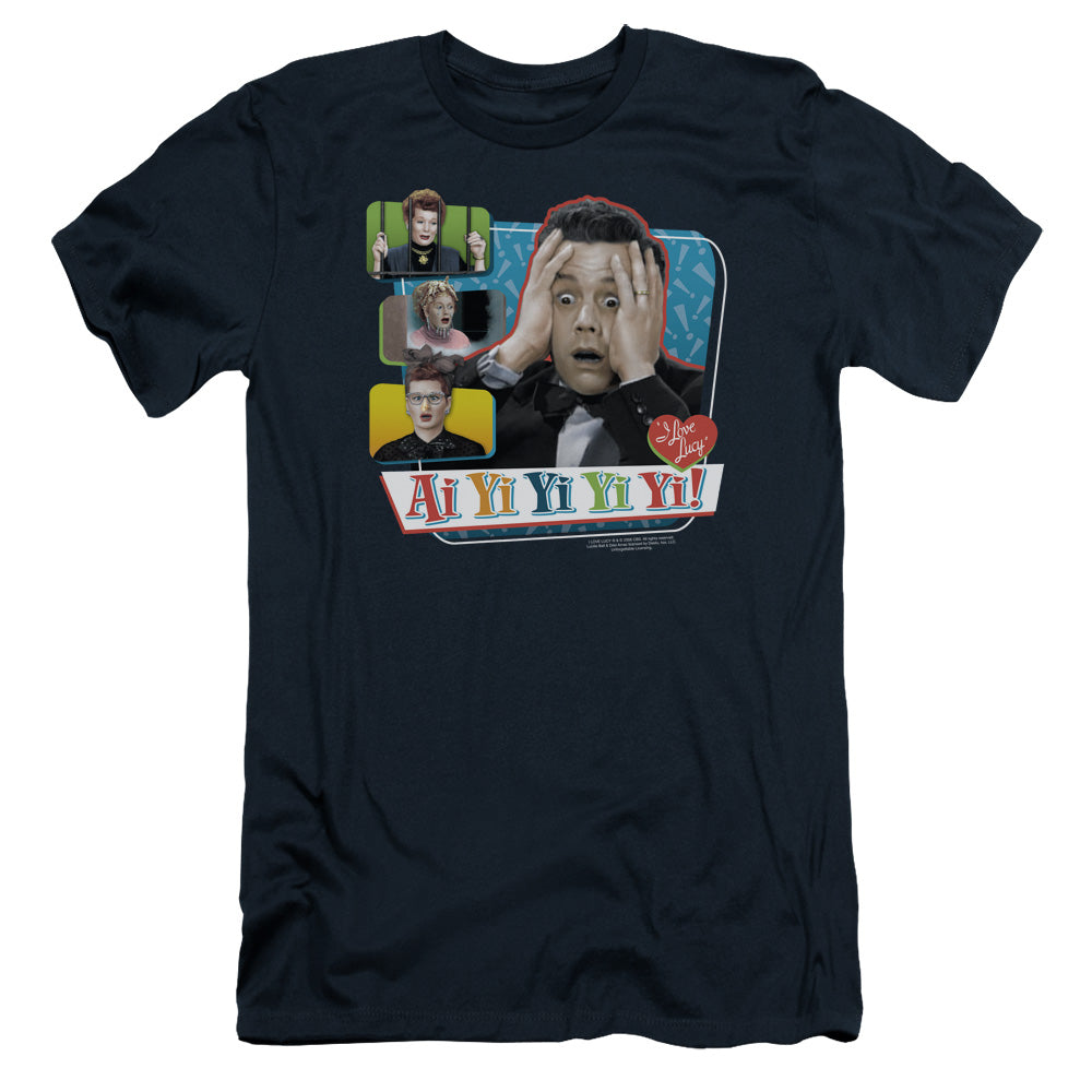 I Love Lucy - Ai Yi Yi Yi Yi - Short Sleeve Adult 30/1 - Navy T-shirt