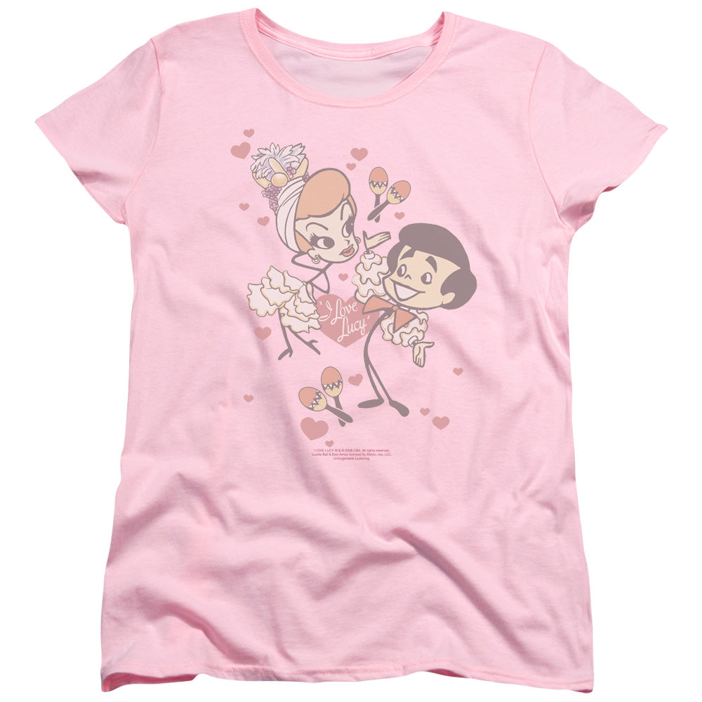 I Love Lucy - Rumba Dance - Short Sleeve Womens Tee - Pink T-shirt