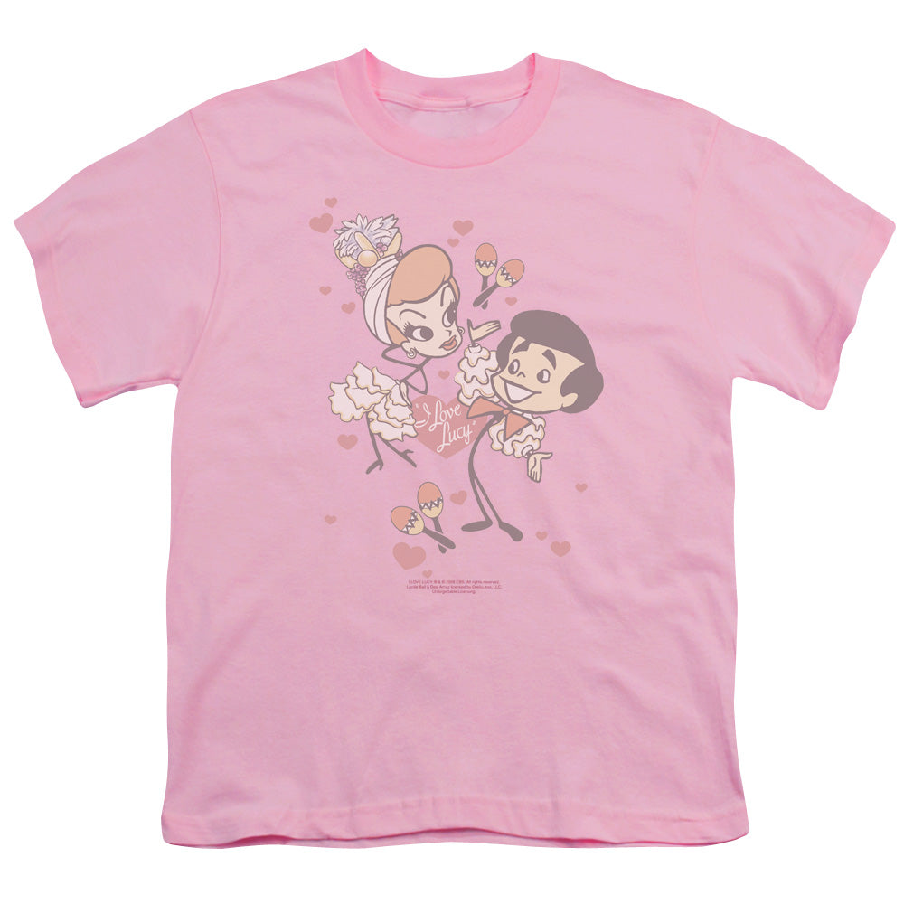 I Love Lucy - Rumba Dance - Short Sleeve Youth 18/1 - Pink T-shirt
