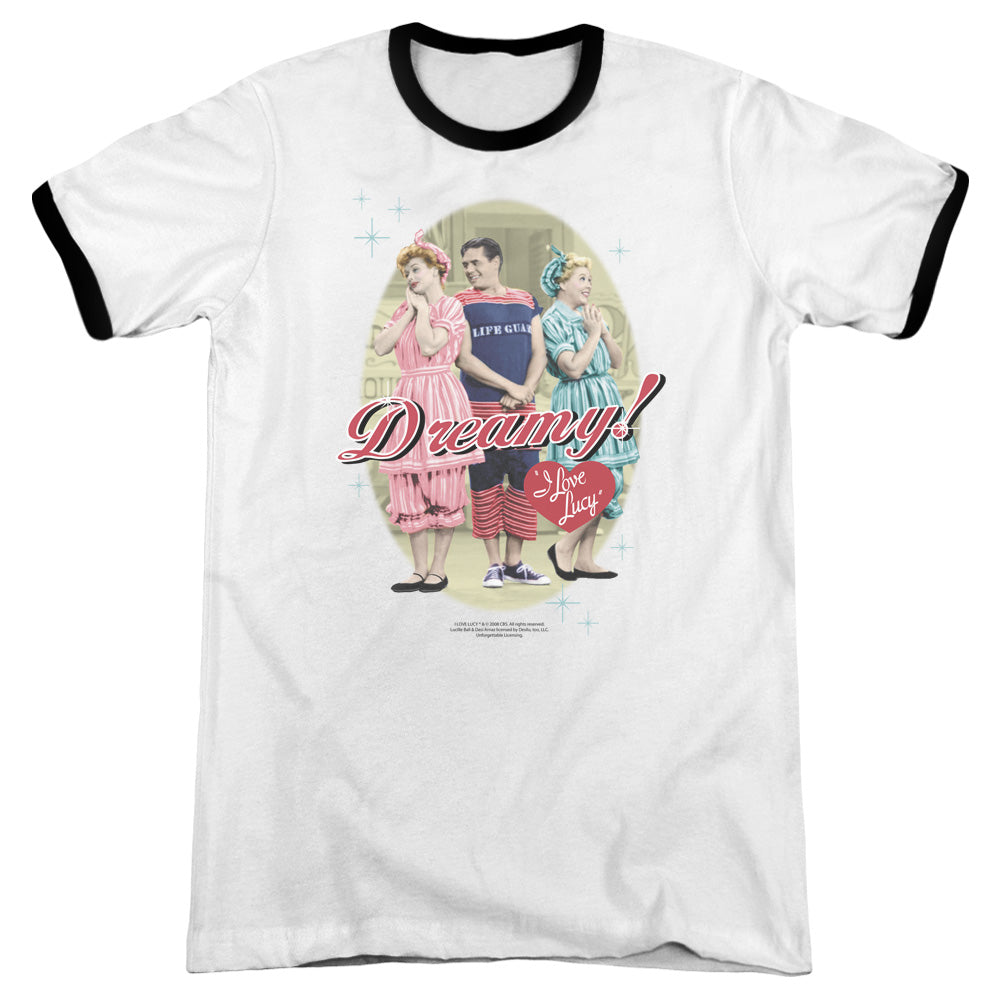 I Love Lucy - Dreamy! - Adult Ringer - White/black