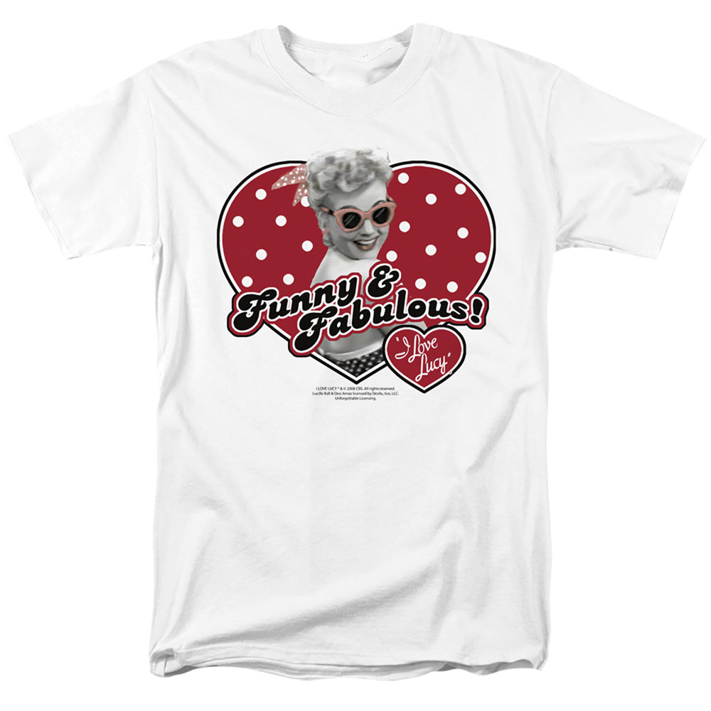 I Love Lucy - Funny And Fabulous - Short Sleeve Adult 18/1 - White T-shirt