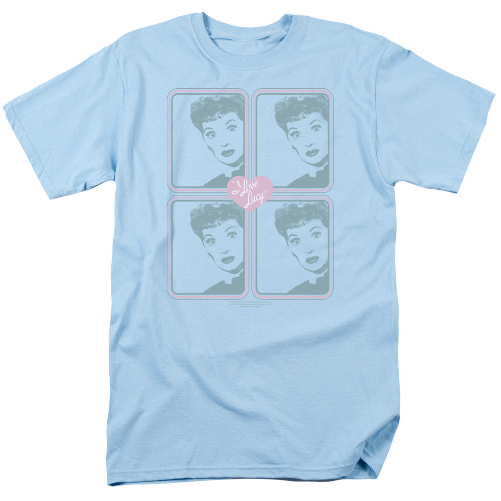 I Love Lucy - Lucy Squared - Short Sleeve Adult 18/1 - Light Blue T-shirt