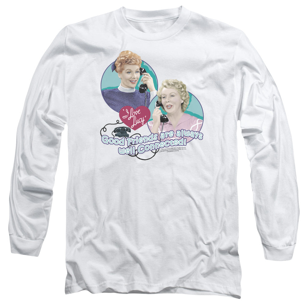 I Love Lucy - Always Connected - Long Sleeve Adult 18/1 - White T-shirt
