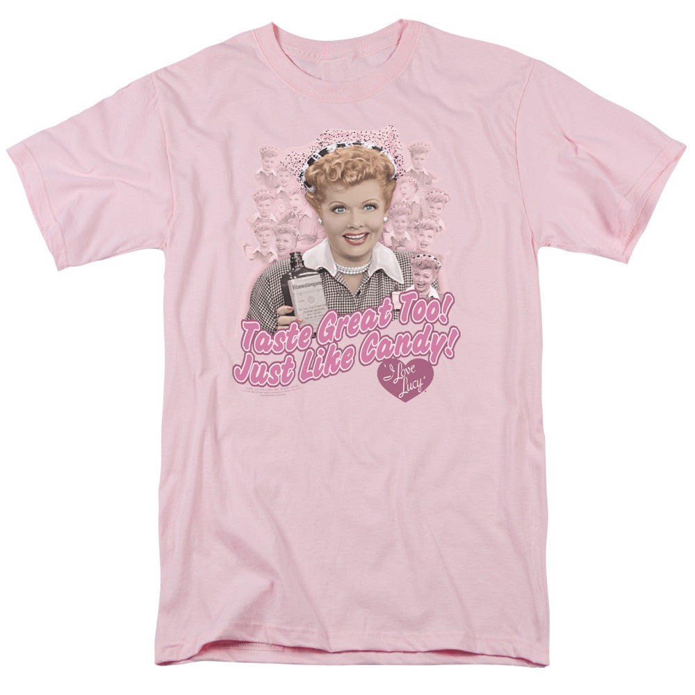 I Love Lucy - Tastes Like Candy - Short Sleeve Adult 18/1 - Pink T-shirt