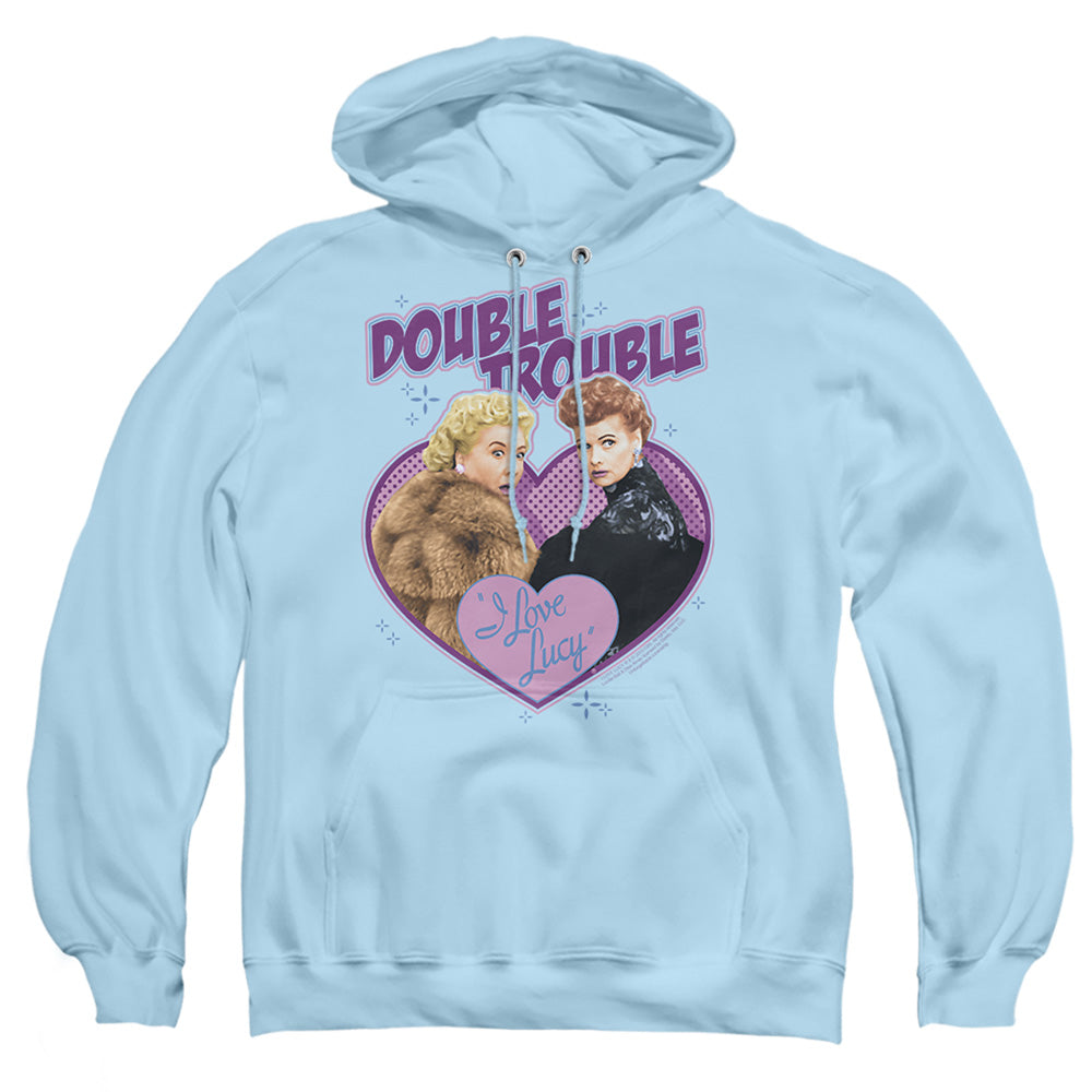 I Love Lucy - Double Trouble - Adult Pull-over Hoodie - Light Blue