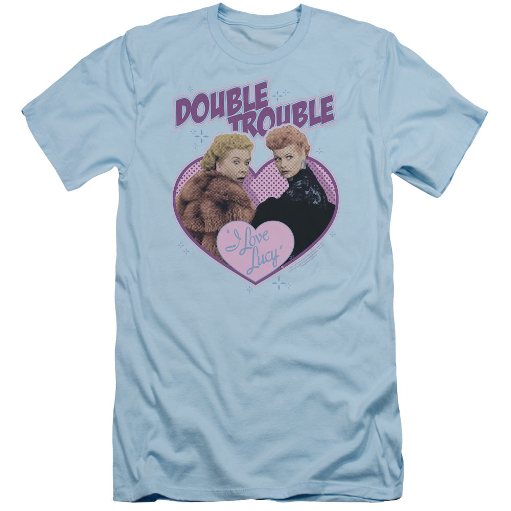 I Love Lucy - Double Trouble - Short Sleeve Adult 30/1 - Light Blue T-shirt