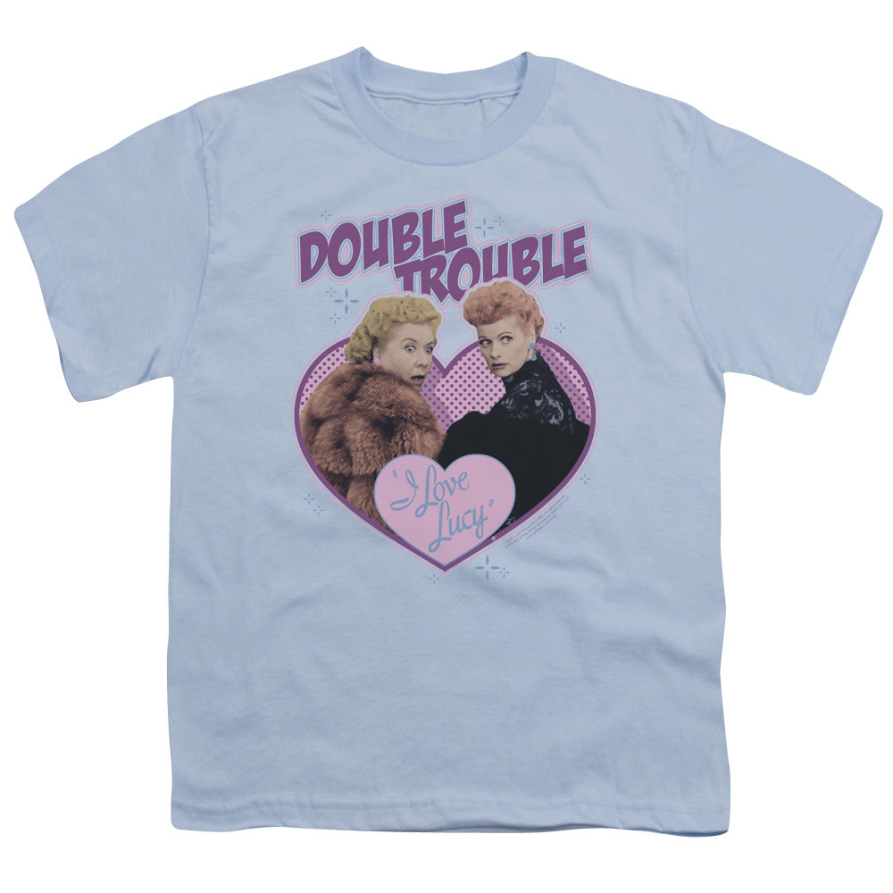 I Love Lucy - Double Trouble - Short Sleeve Youth 18/1 - Light Blue T-shirt