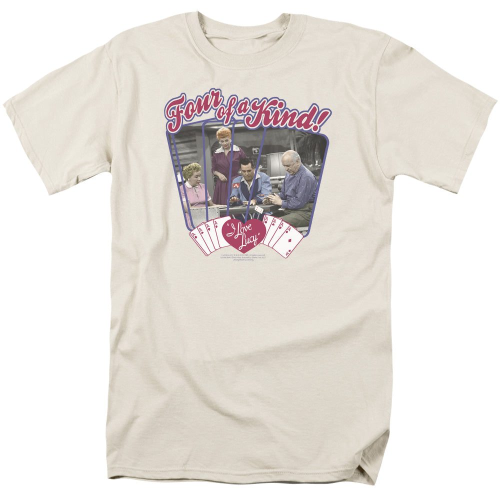 I Love Lucy - Four Of A Kind - Short Sleeve Adult 18/1 - Cream T-shirt