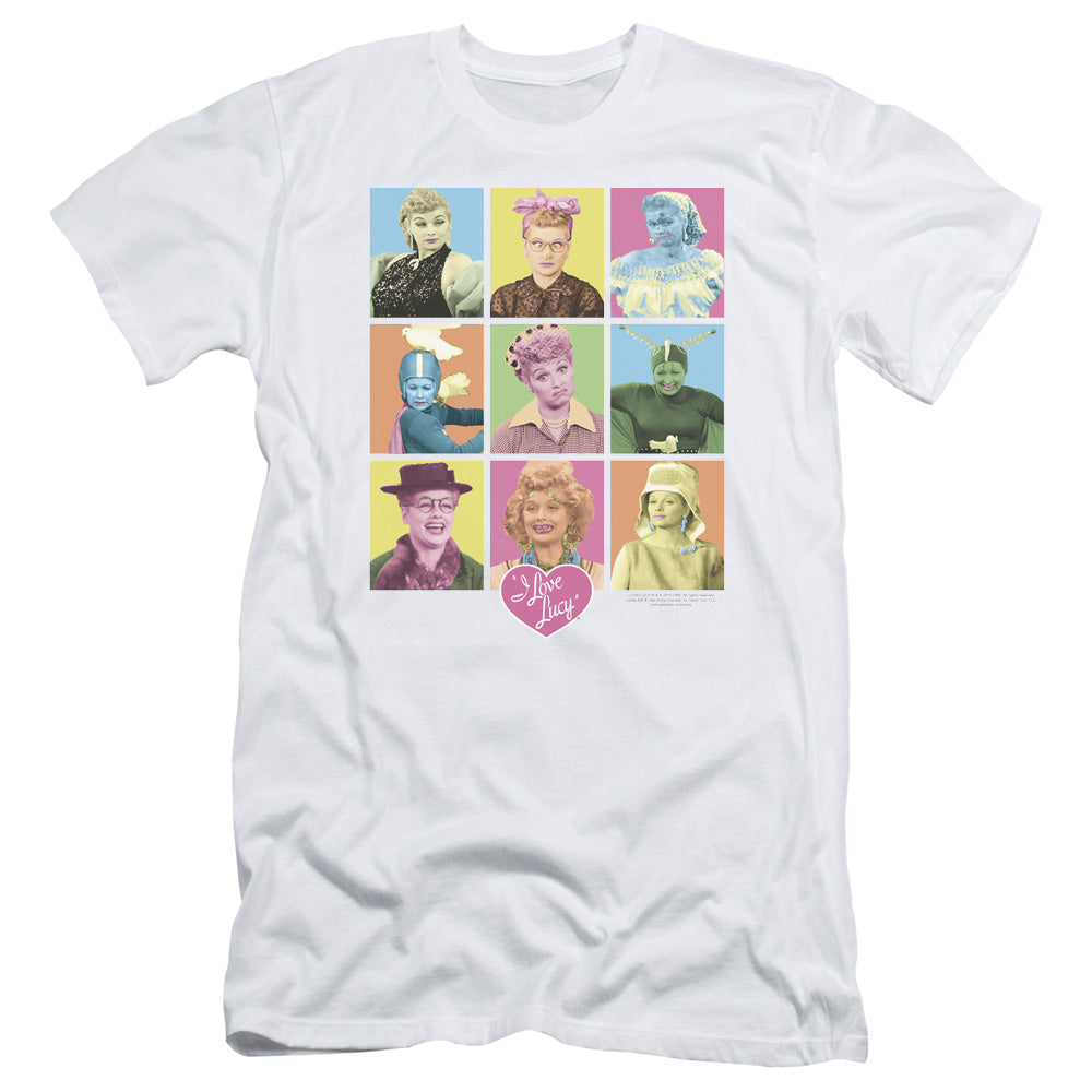 I Love Lucy - So Many Faces - Short Sleeve Adult 30/1 - White T-shirt