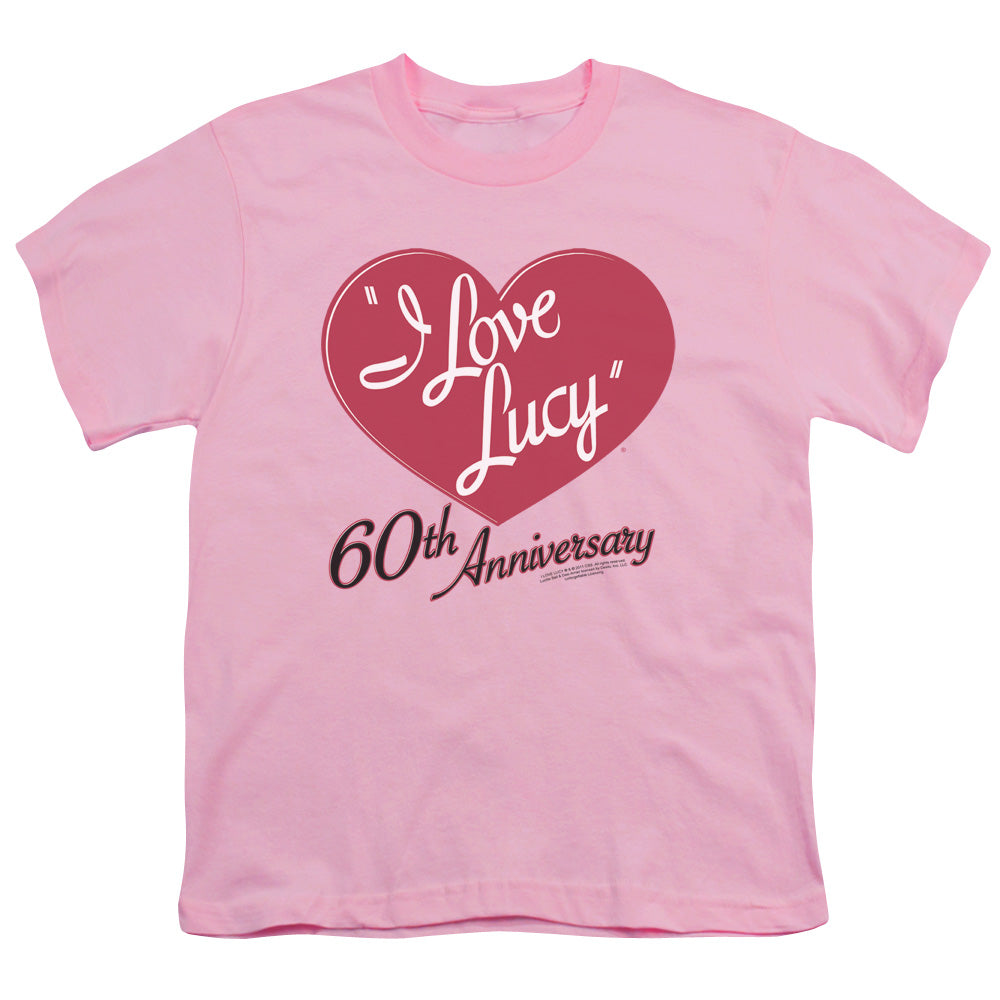 I Love Lucy - 60th Anniversary - Short Sleeve Youth 18/1 - Pink T-shirt