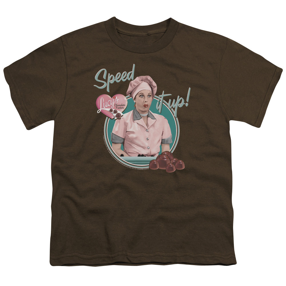 I Love Lucy - Speed It Up - Short Sleeve Youth 18/1 - Coffee T-shirt