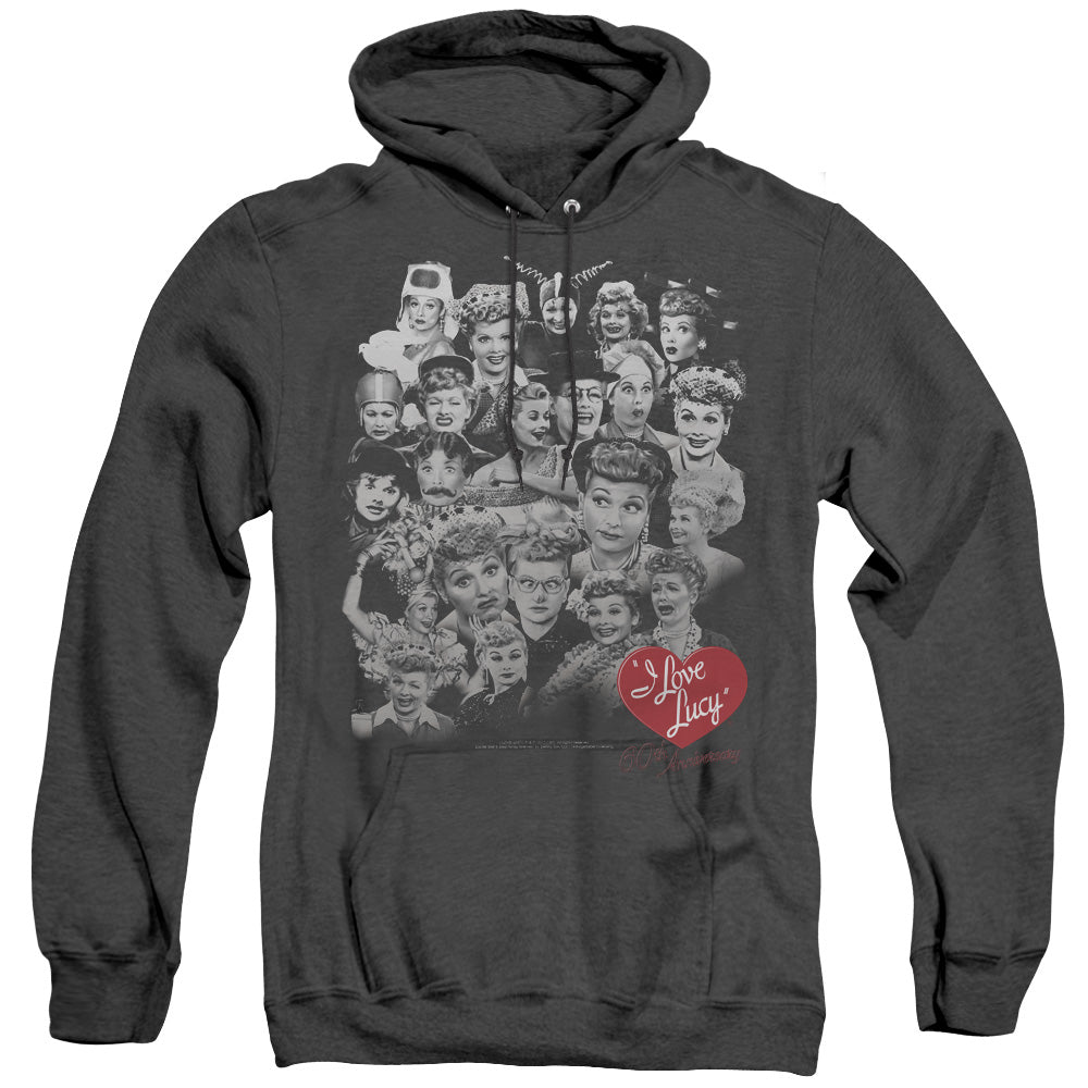 I Love Lucy - 60 Years Of Fun - Adult Heather Hoodie - Black