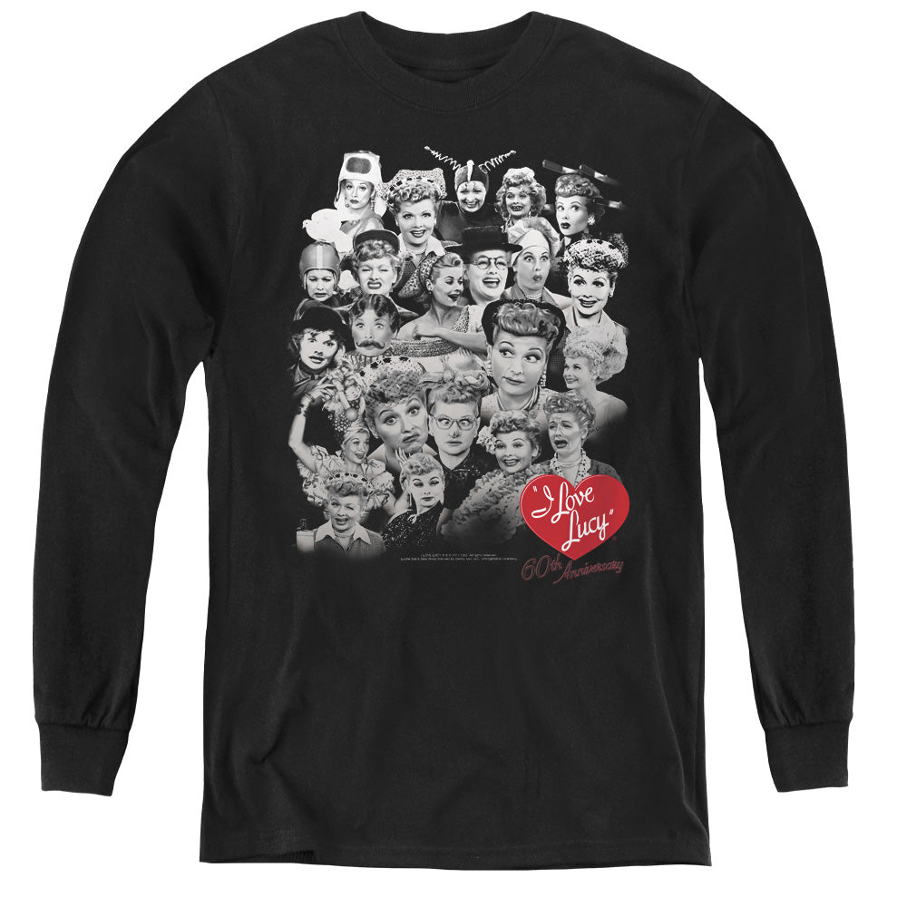 I Love Lucy - 60 Years Of Fun - Youth Long Sleeve Tee - Black