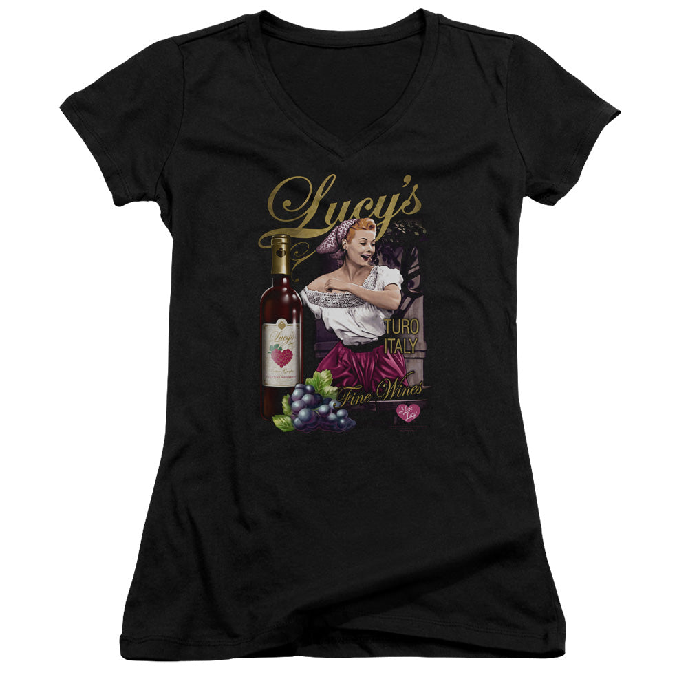 I Love Lucy Bitter Grapes - Junior V-neck - Black