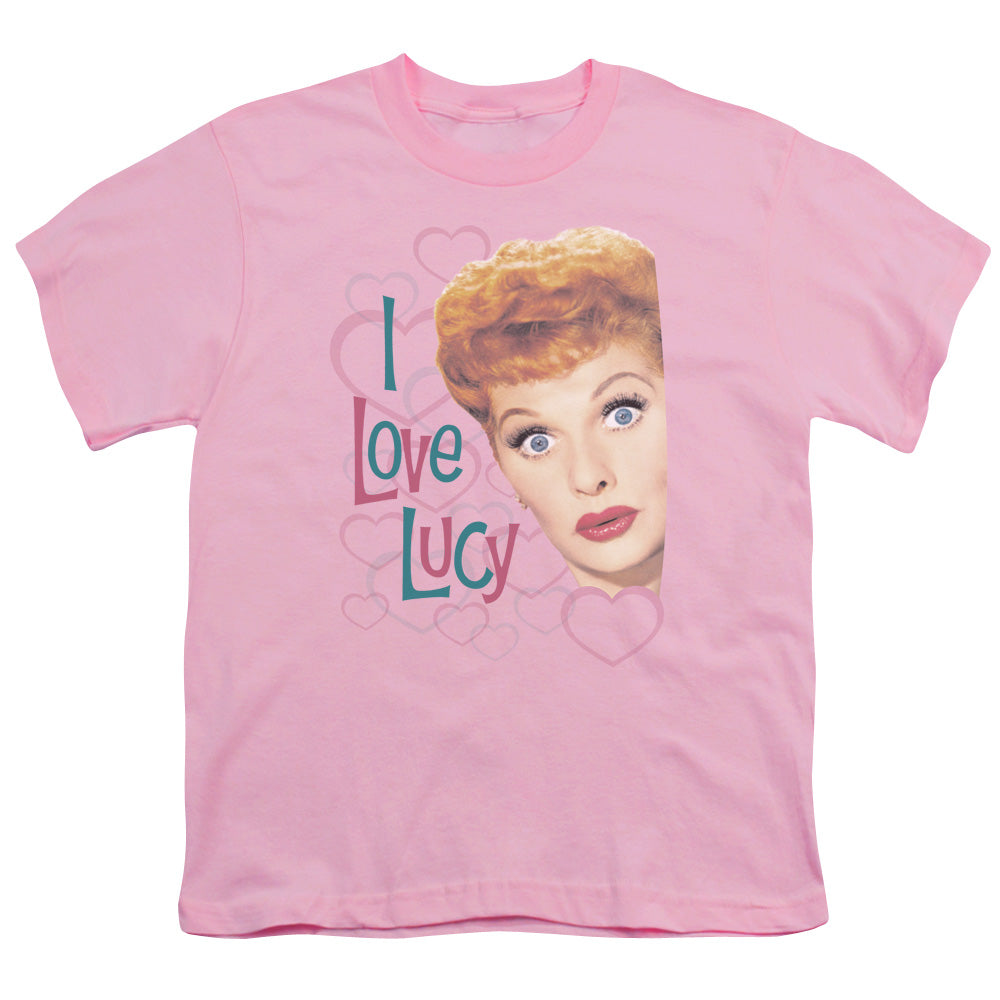 I Love Lucy - Open Hearts - Short Sleeve Youth 18/1 - Pink T-shirt