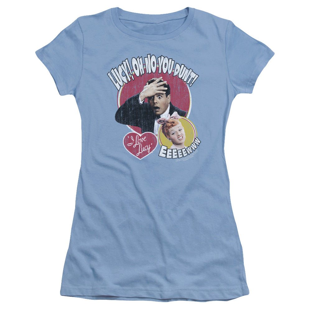 I Love Lucy - Yelling In Spanish - Short Sleeve Junior Sheer - Light Blue T-shirt