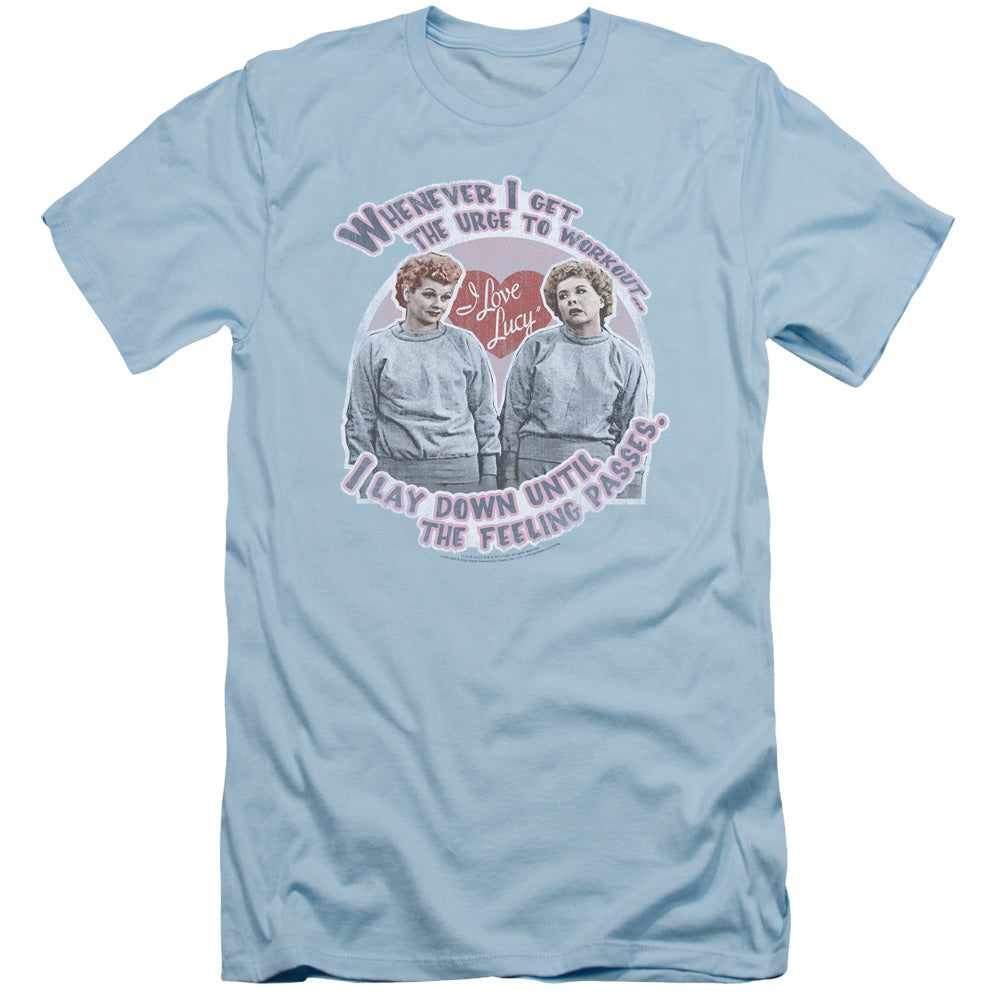 I Love Lucy - Lucys Workout - Short Sleeve Adult 30/1 - Light Blue T-shirt