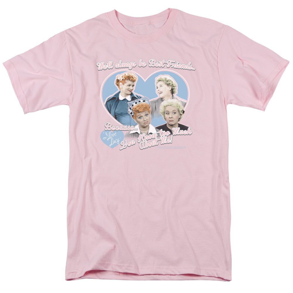 I Love Lucy - Always Best Friends - Short Sleeve Adult 18/1 - Pink T-shirt
