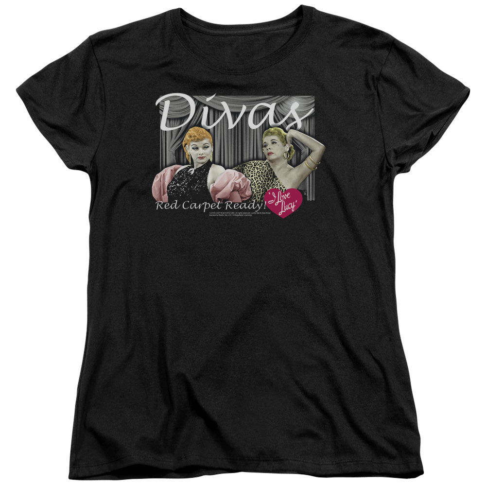 I Love Lucy - Divas - Short Sleeve Womens Tee - Black T-shirt