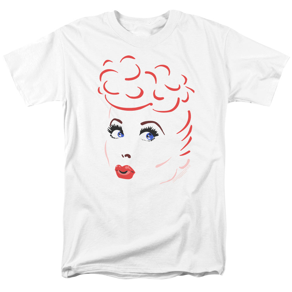 I Love Lucy - Lines Face - Short Sleeve Adult 18/1 - White T-shirt