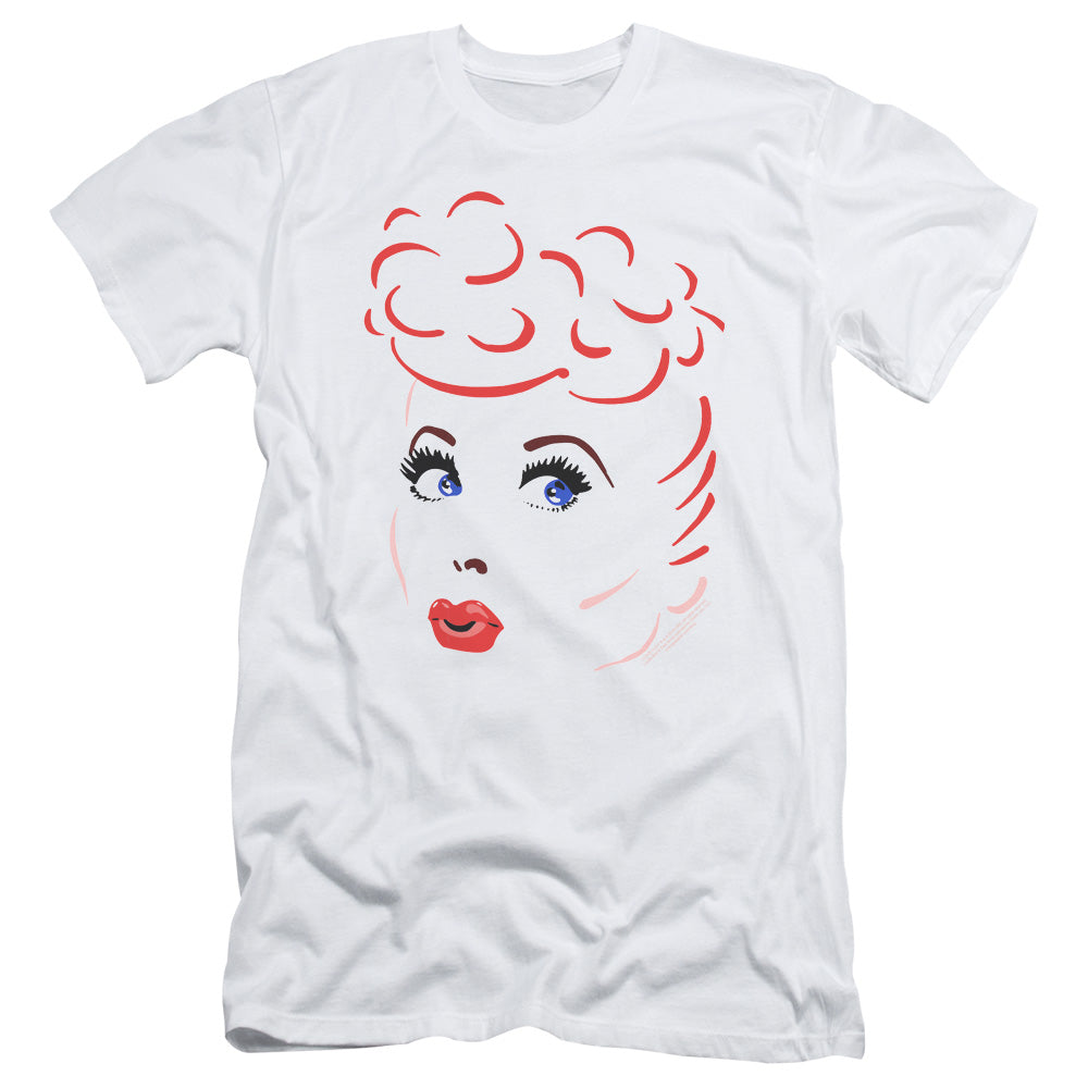 I Love Lucy - Lines Face - Short Sleeve Adult 30/1 - White T-shirt
