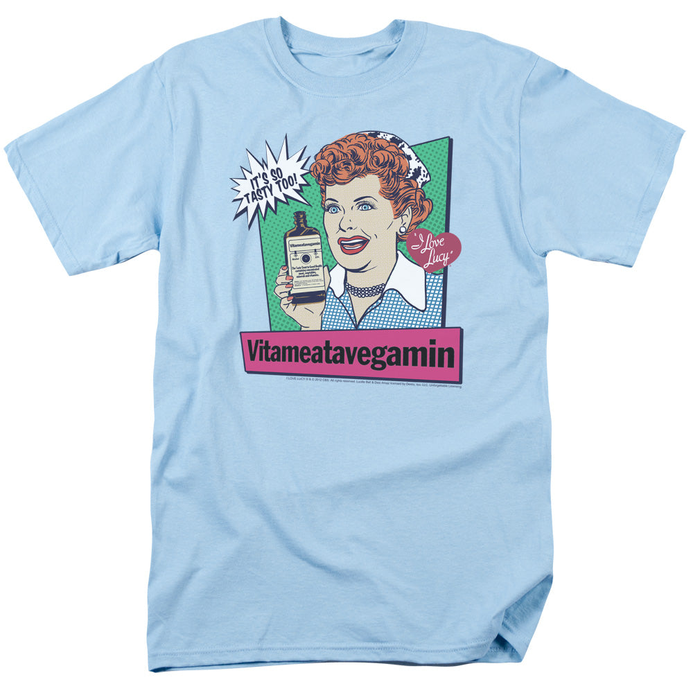 I Love Lucy - Vita Comic - Short Sleeve Adult 18/1 - Light Blue T-shirt