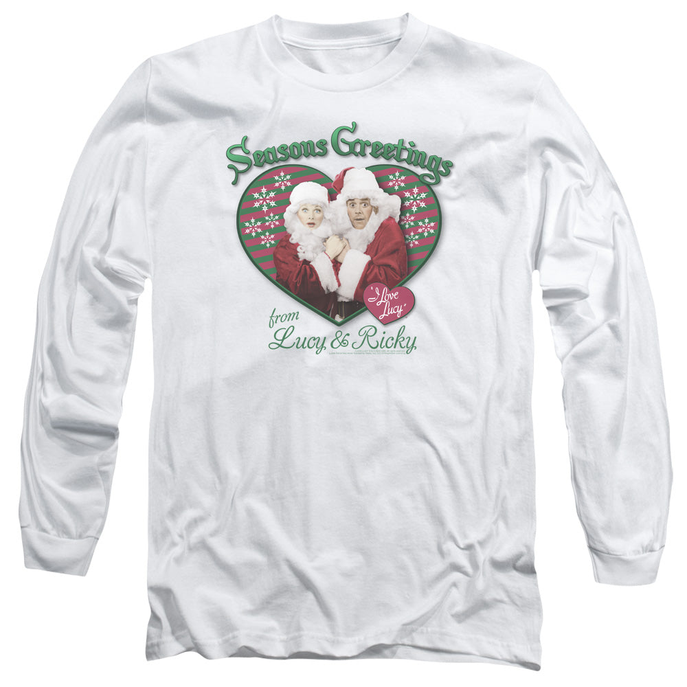I Love Lucy - Seasons Greetings - Long Sleeve Adult 18/1 - White T-shirt