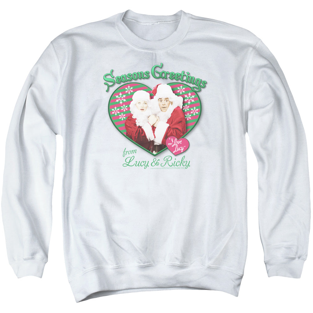 I Love Lucy - Seasons Greetings - Adult Crewneck Sweatshirt - White