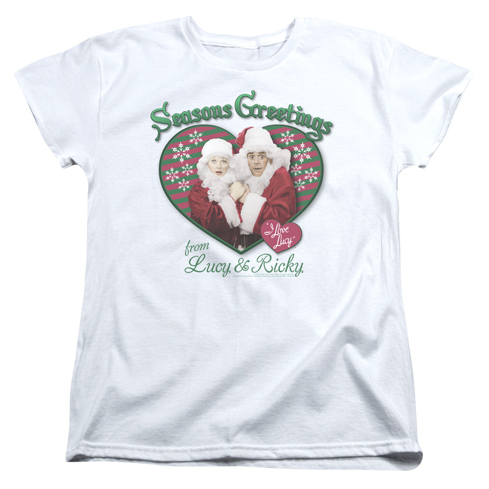 I Love Lucy - Seasons Greetings - Short Sleeve Womens Tee - White T-shirt