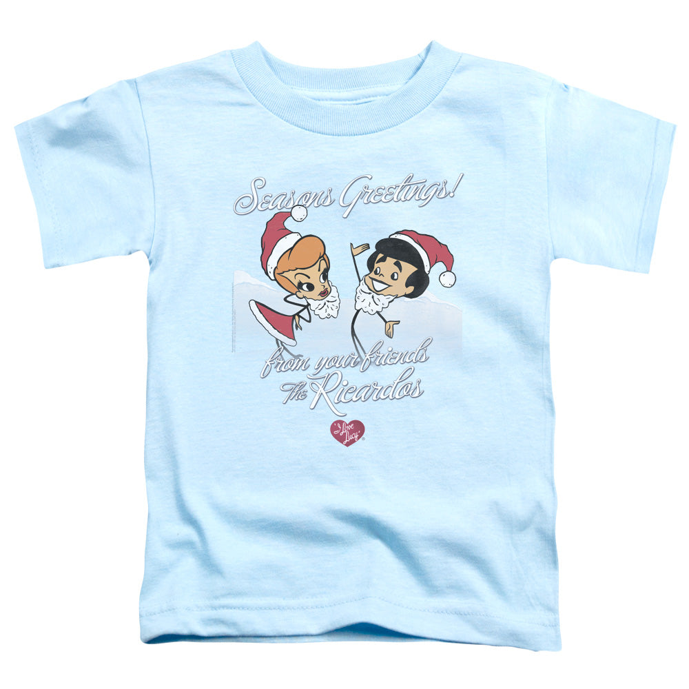 I Love Lucy - Animated Christmas - Short Sleeve Toddler Tee - Light Blue T-shirt