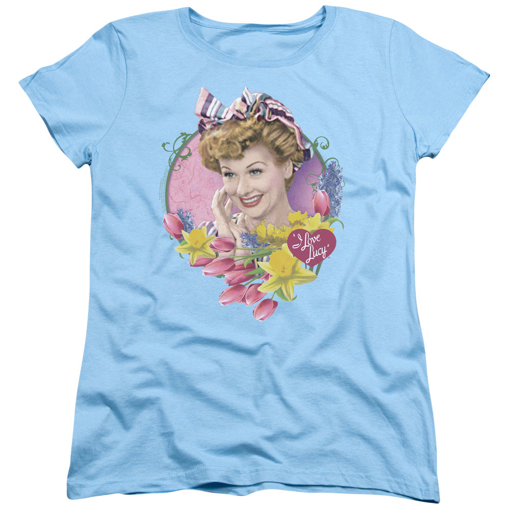 I Love Lucy - Springtime - Short Sleeve Womens Tee - Light Blue T-shirt