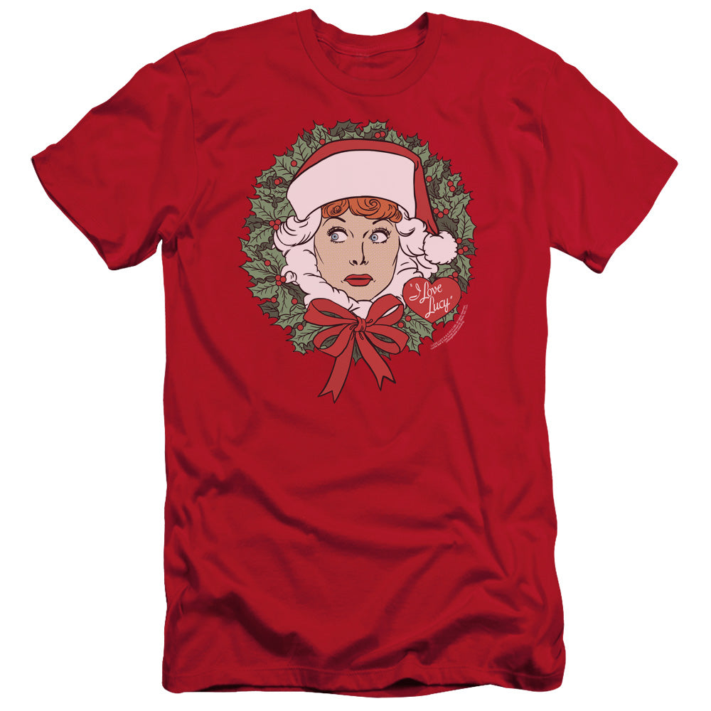 I Love Lucy - Wreath - Short Sleeve Adult 30/1 - Red T-shirt
