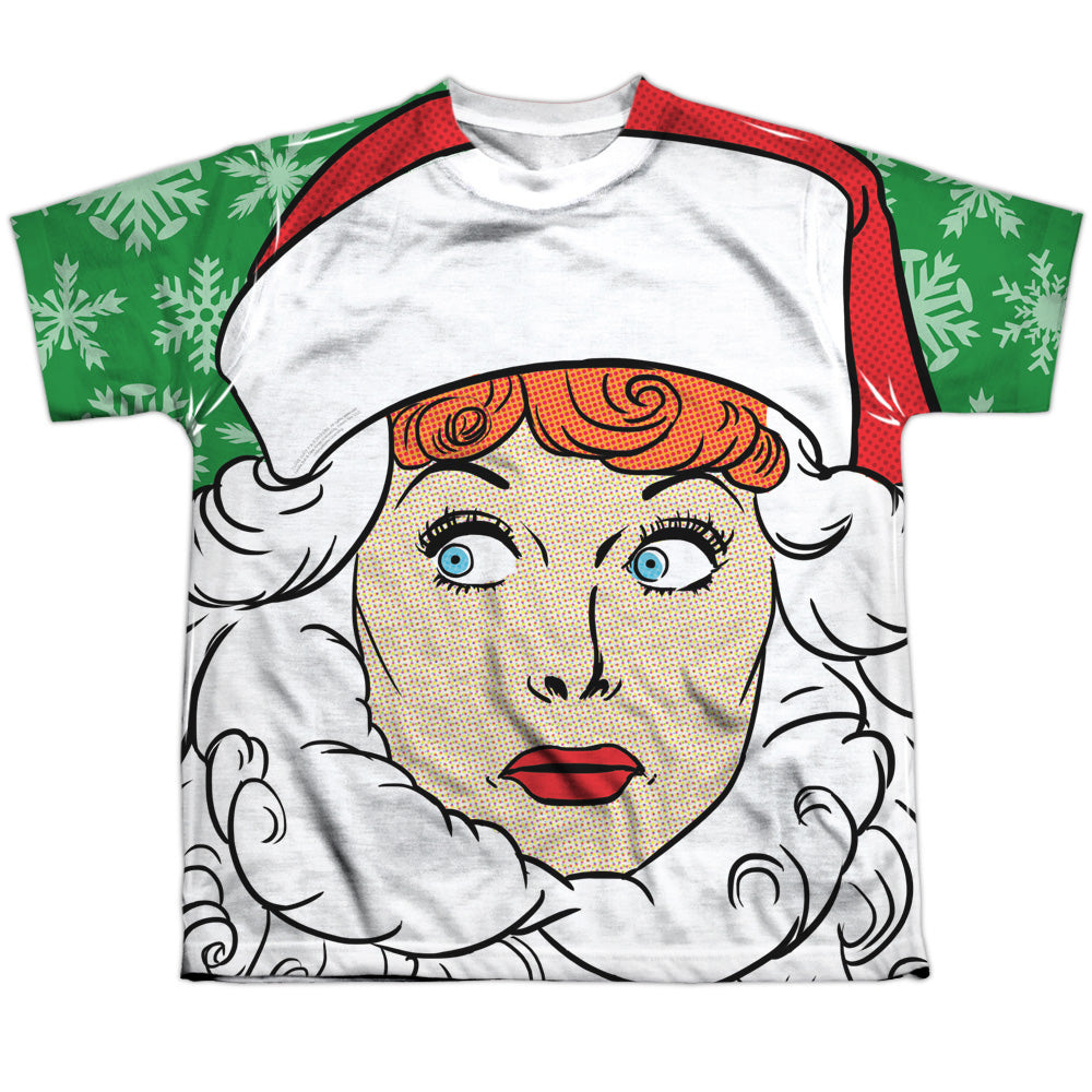 I Love Lucy - Secret Santa - Short Sleeve Youth Poly Crew - White T-shirt
