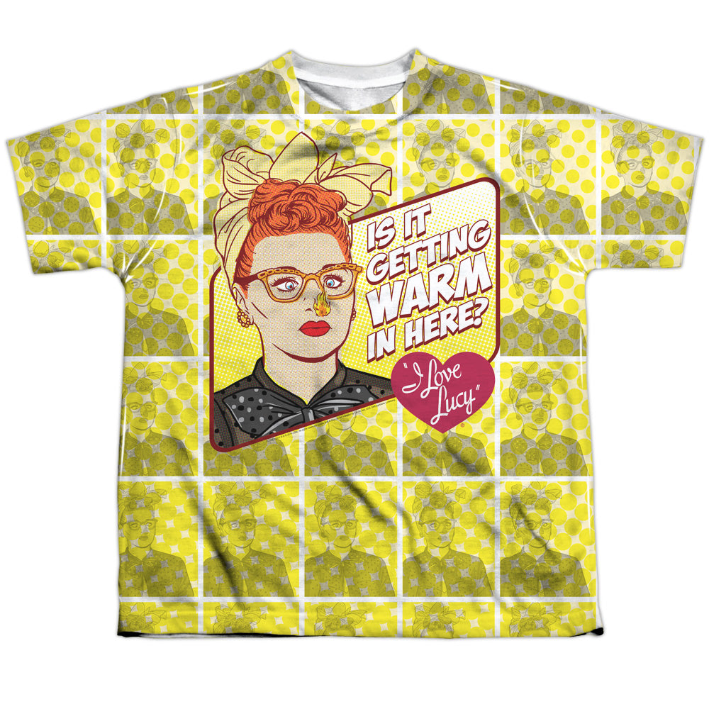 I Love Lucy - Warm All Over - Short Sleeve Youth Poly Crew - White T-shirt