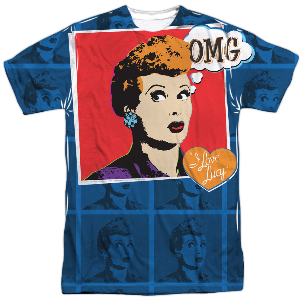 I Love Lucy - Omg - Short Sleeve Adult Poly Crew - White T-shirt