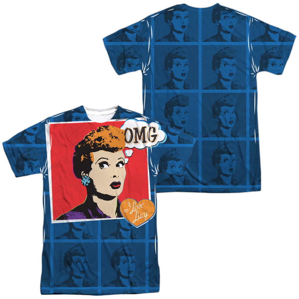 I Love Lucy - Omg (Front/back Print) - Short Sleeve Adult Poly Crew - White T-shirt
