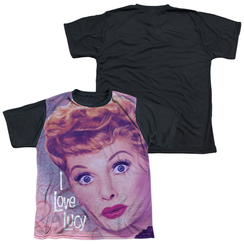 I Love Lucy - Funny Hearts - Short Sleeve Youth White Front Black Back - White T-shirt