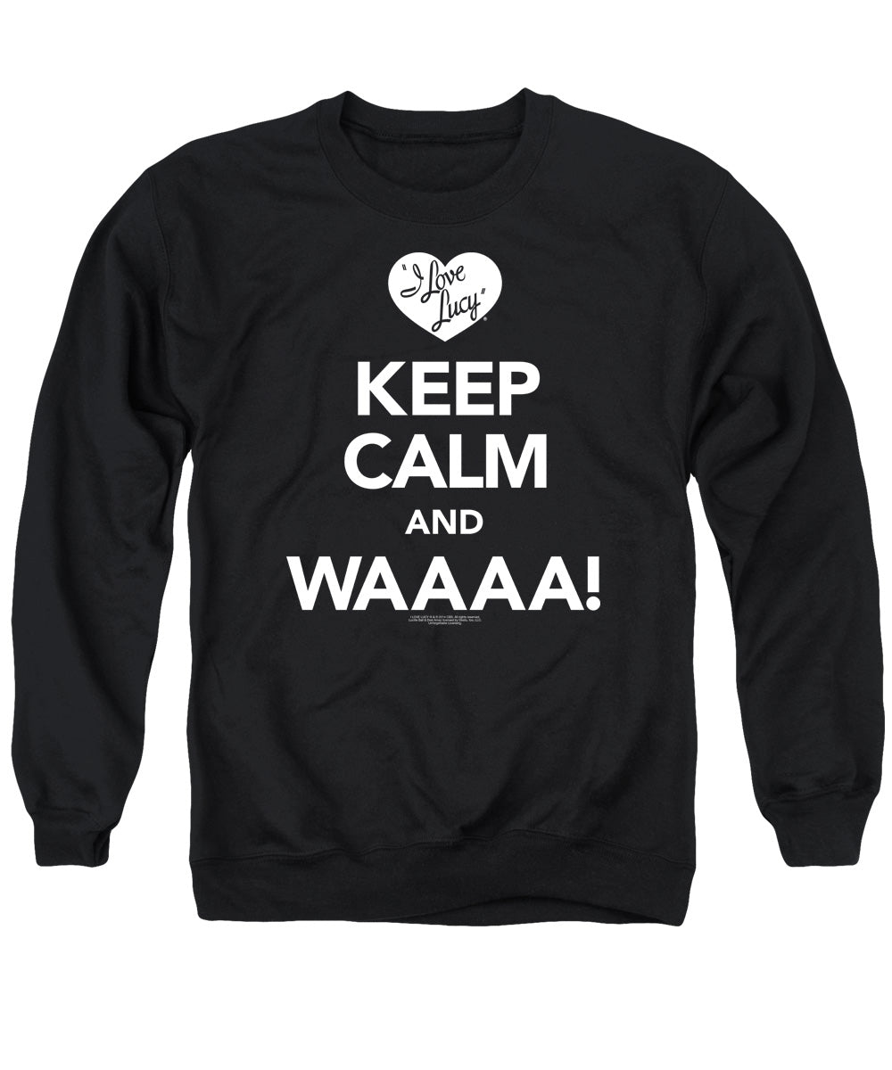 I Love Lucy - Keep Calm Waaa - Adult Crewneck Sweatshirt - Black