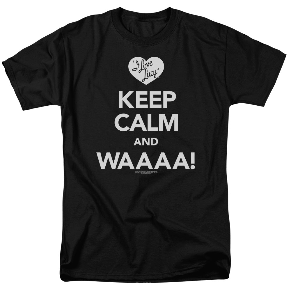 I Love Lucy - Keep Calm Waaa - Short Sleeve Adult 18/1 - Black T-shirt