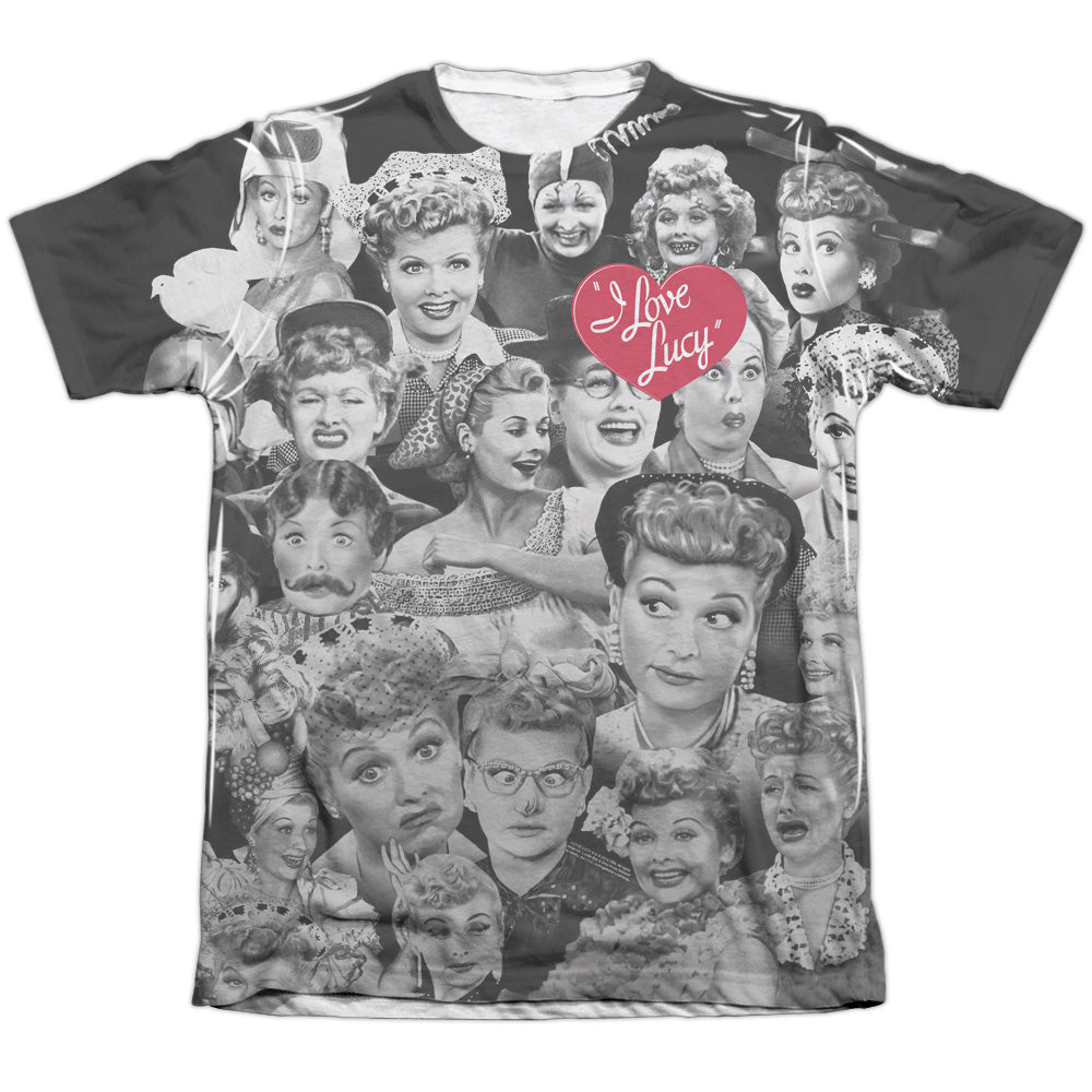 I Love Lucy - Faces - Adult Poly/cotton Short Sleeve Tee - White T-shirt