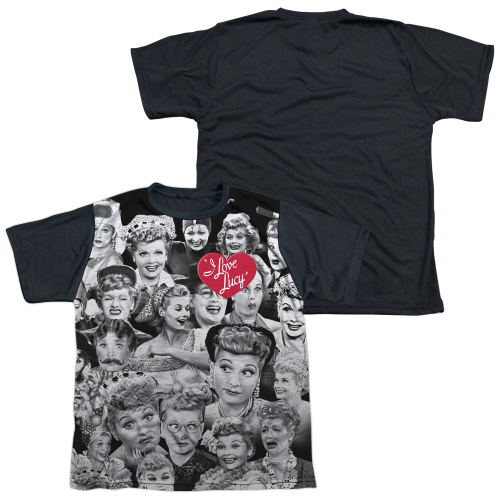 I Love Lucy - Faces - Short Sleeve Youth White Front Black Back - White T-shirt