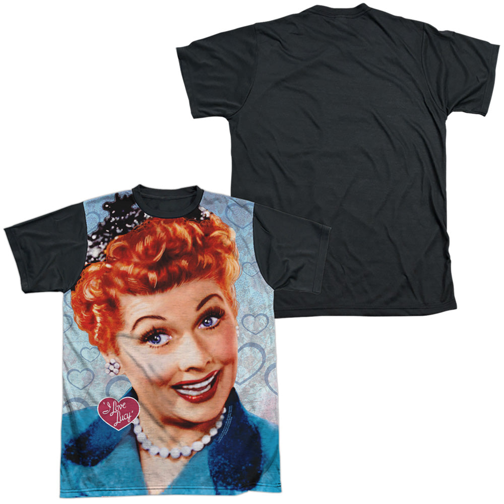 I Love Lucy - Smile - Short Sleeve Adult White Front Black Back - White T-shirt