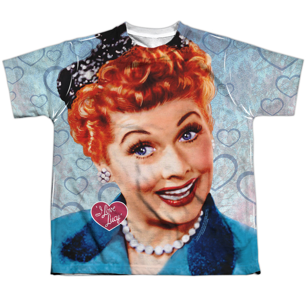 I Love Lucy - Smile - Short Sleeve Youth Poly Crew - White T-shirt
