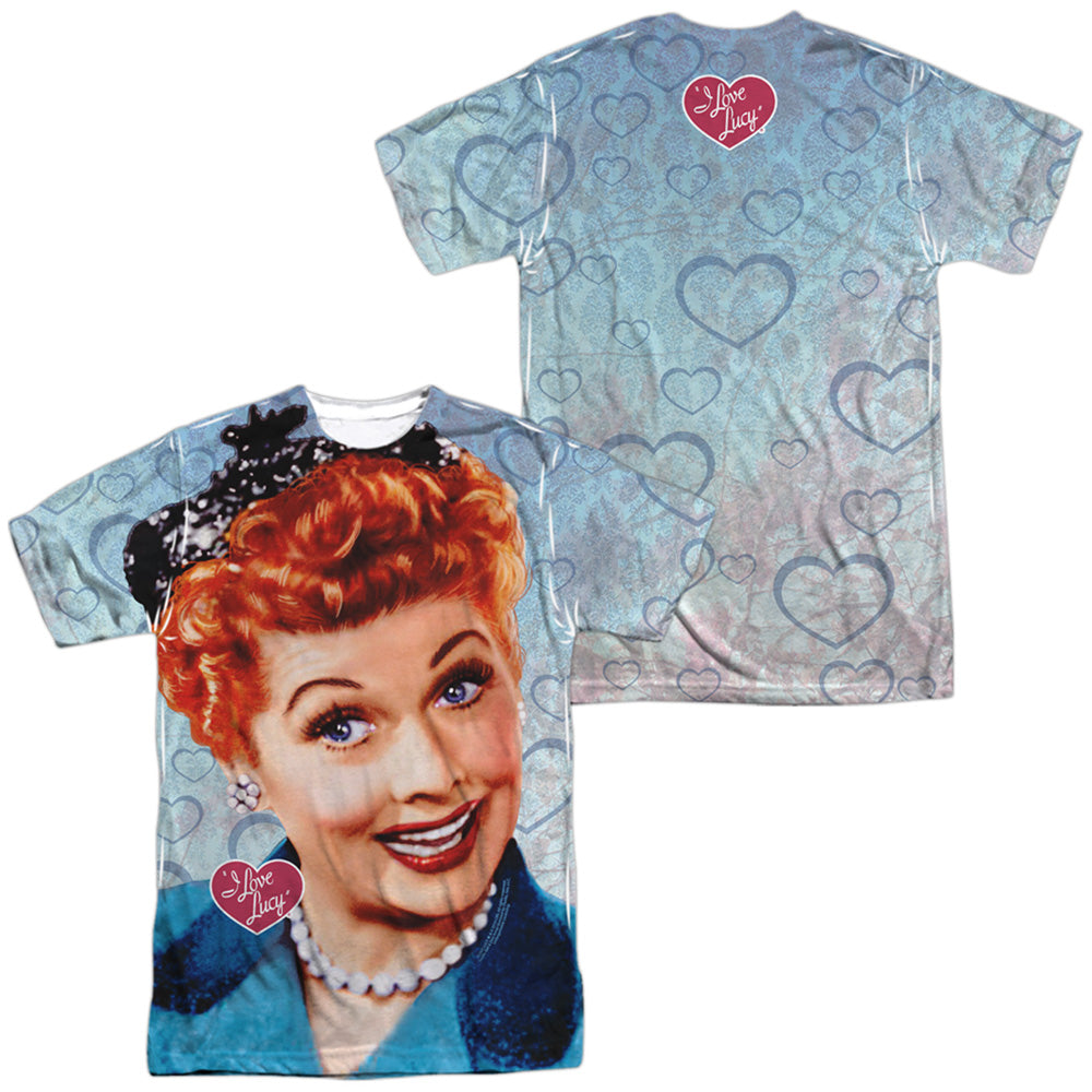 I Love Lucy - Smile (Front/back Print) - Short Sleeve Adult Poly Crew - White T-shirt